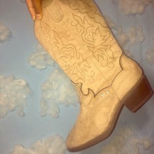 Suede Jeweled Cowgirl Boots